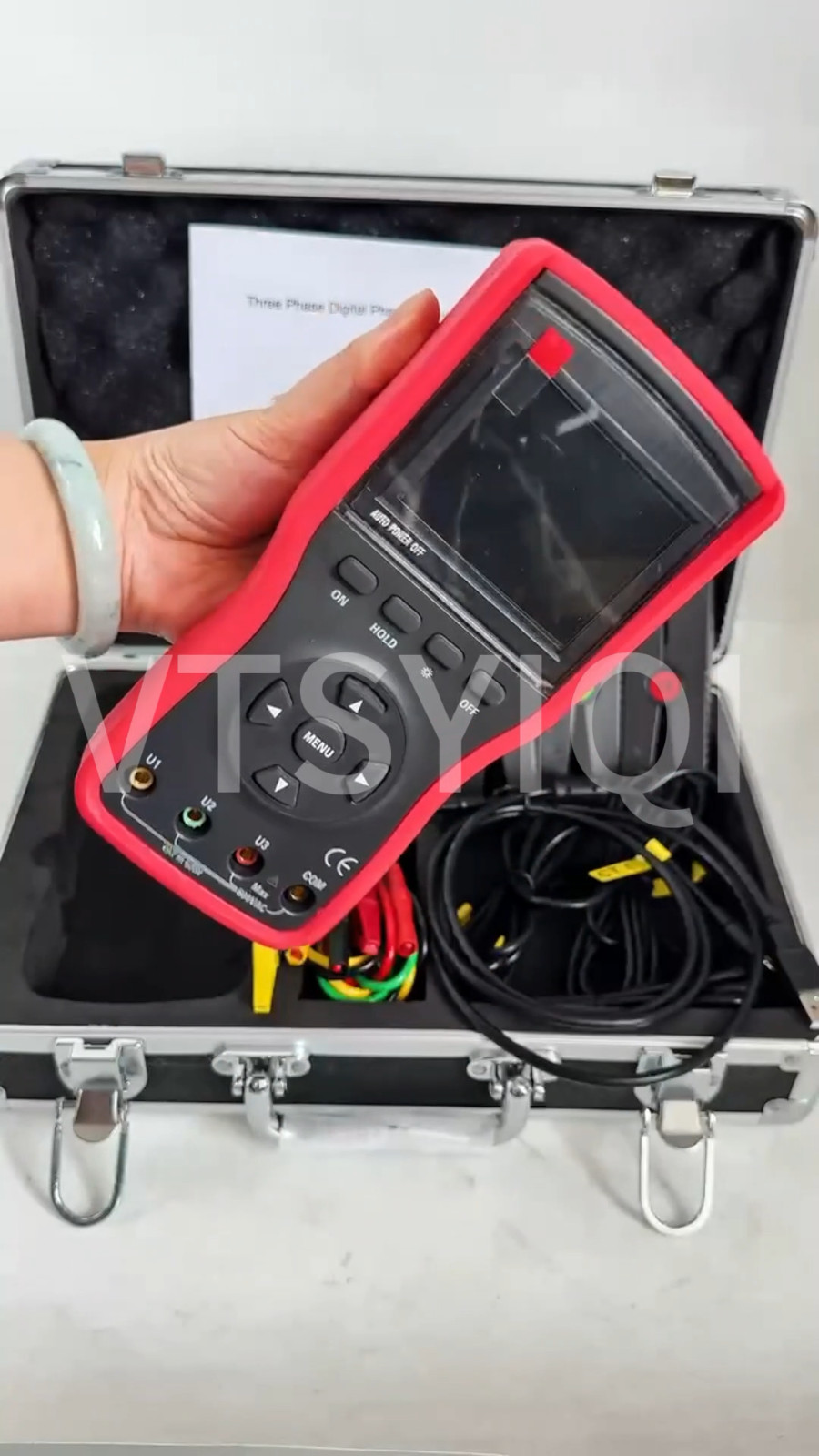 Auto Three phase Digital Phase Voltmeter AC Current Voltage Tester RS232 Port