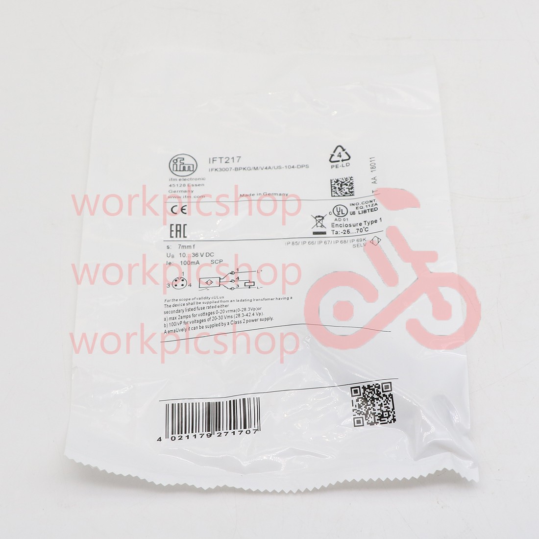 1Pc IFM IFT217 Inductive Sensor Threaded Type 10...30 DC PNP New
