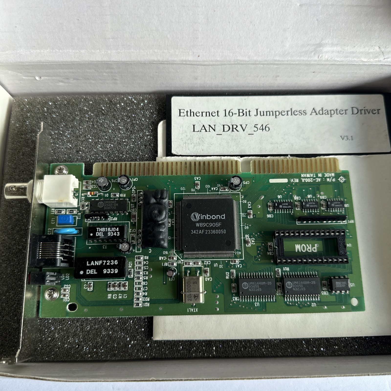 Winbond EtherAdapter-16 Ethernet Adapter Card W89C904AXF