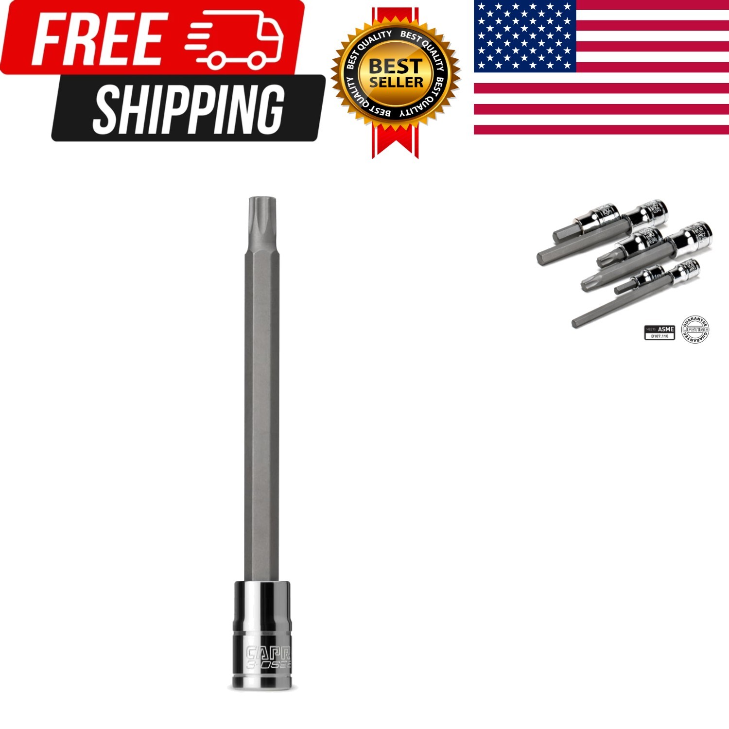Capri Tools Long T30 Star Bit Socket, 1/4-Inch Drive - 3-0599