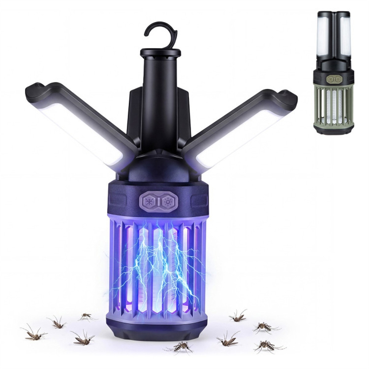 IPX6 Waterproof Mosquito Killer 2-in-1 Rechargeable Bug Zapper Camping Lantern