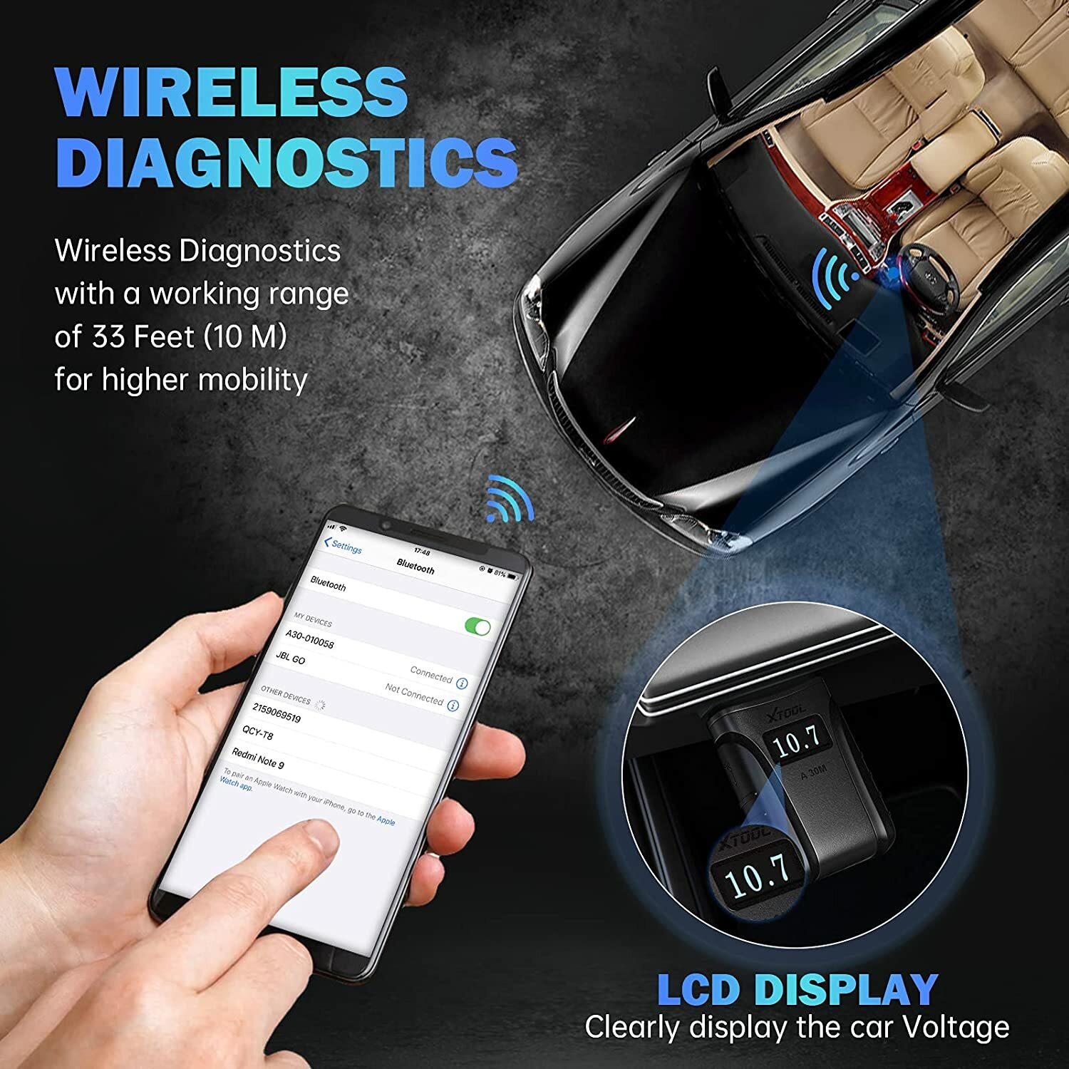 XTOOL A30 A30D A30M Auto Wireless Bidirectional Full System Diagnostic Scanner