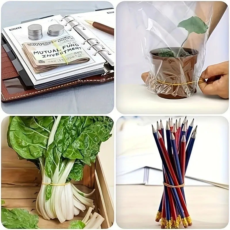 10 pcs Versatile Yellow Rubber Bands - Durable Natural Rubber