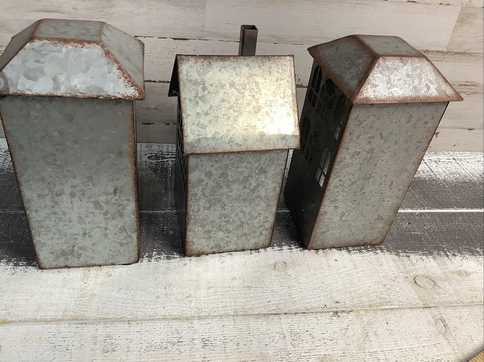 Galvanized Farmhouse Style Candle Holder Houses