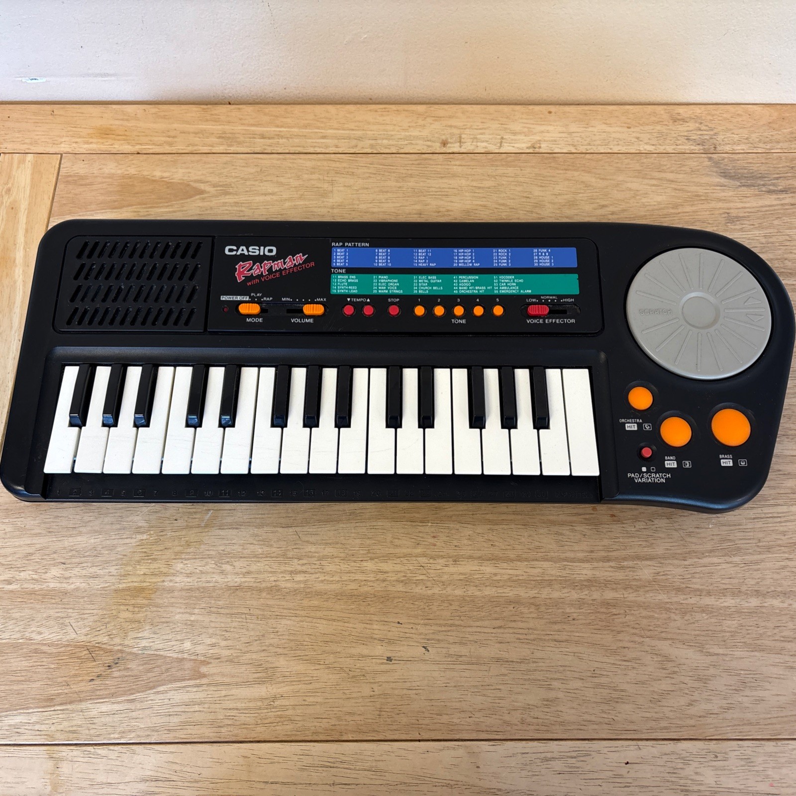 Vintage 1991 Casio Rapman Rap-1 Electronic Keyboard Voice Effector Working READ