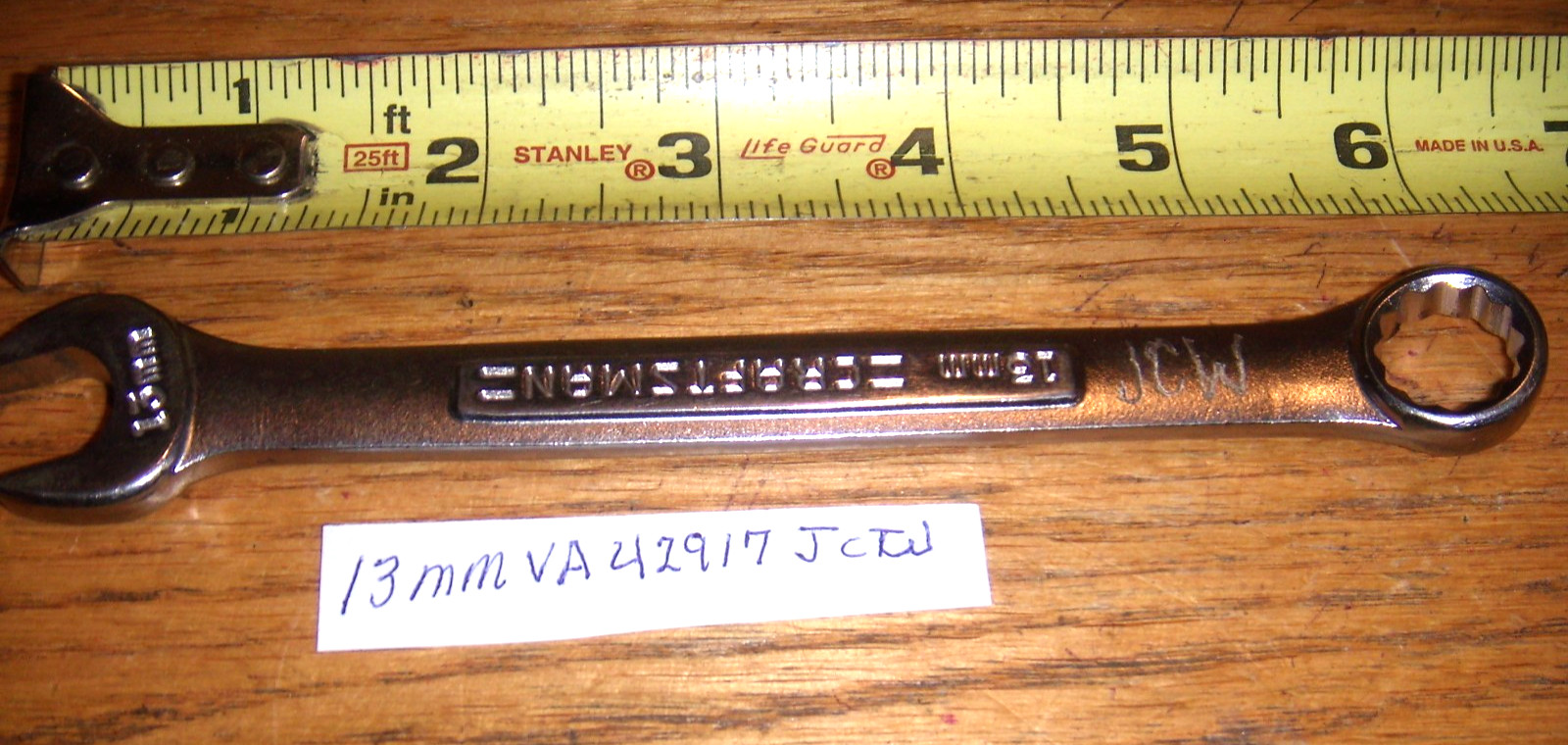 CRAFTSMAN 13MM  12 POINT -VA- COMBO WRENCH  USA -   FREE SHIPPING USA