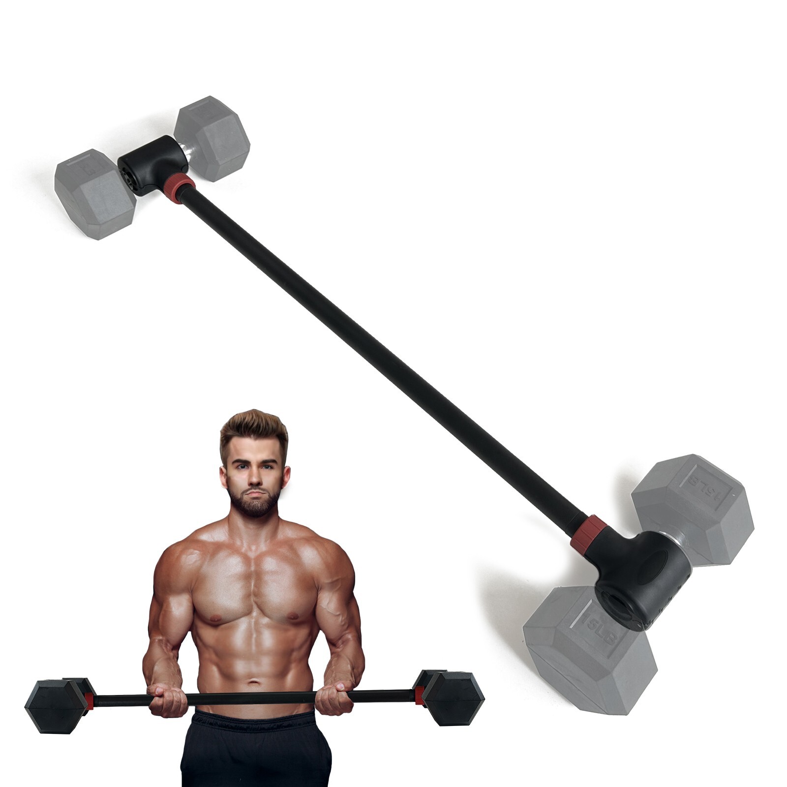 Adjustable Weight Straight Dumbbell Barbell Converter Bar Capacitry For Gym Home