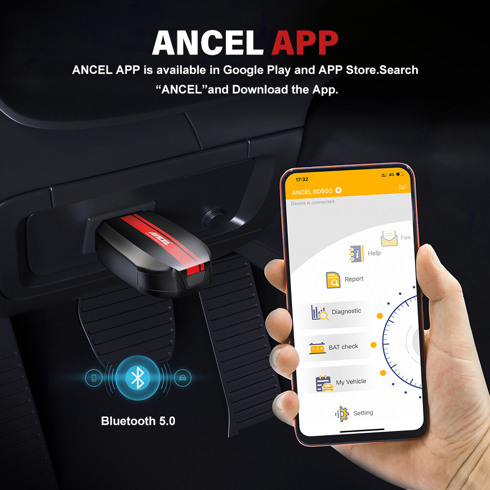 ANCEL BD500 For VAG Car OBD2 Diagnostic Scanner Bluetooth All System Code Reader