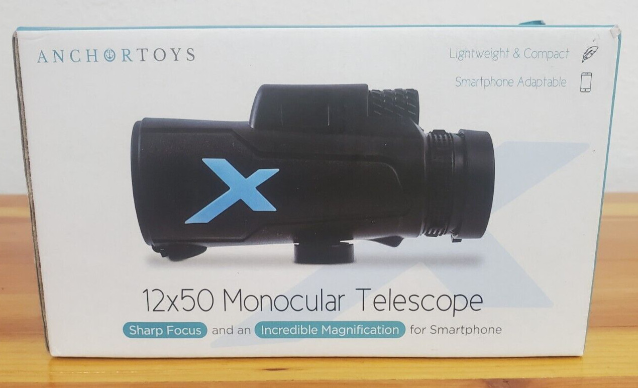 Anchortoys 12×50 Monocular Telescope Smartphone adaptable NEW