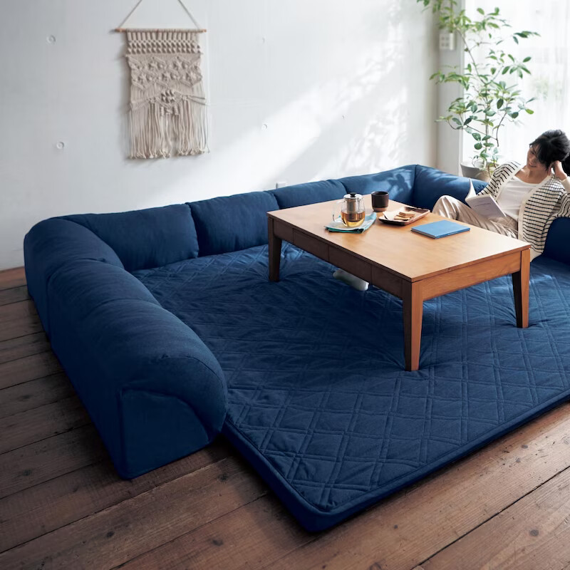 The double corner kotatsu Corner cushion rug C shaped 192.5x167.5 240x215cm