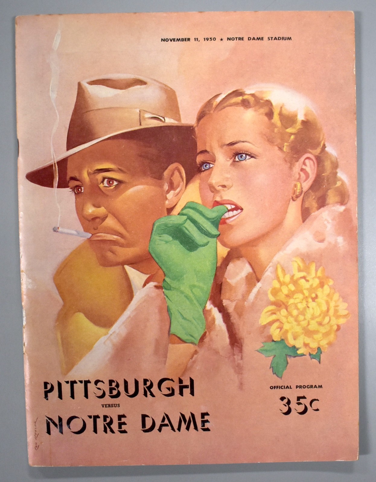 University Of Pittsburgh vs Notre Dame November 11th 1950 Official Game Program