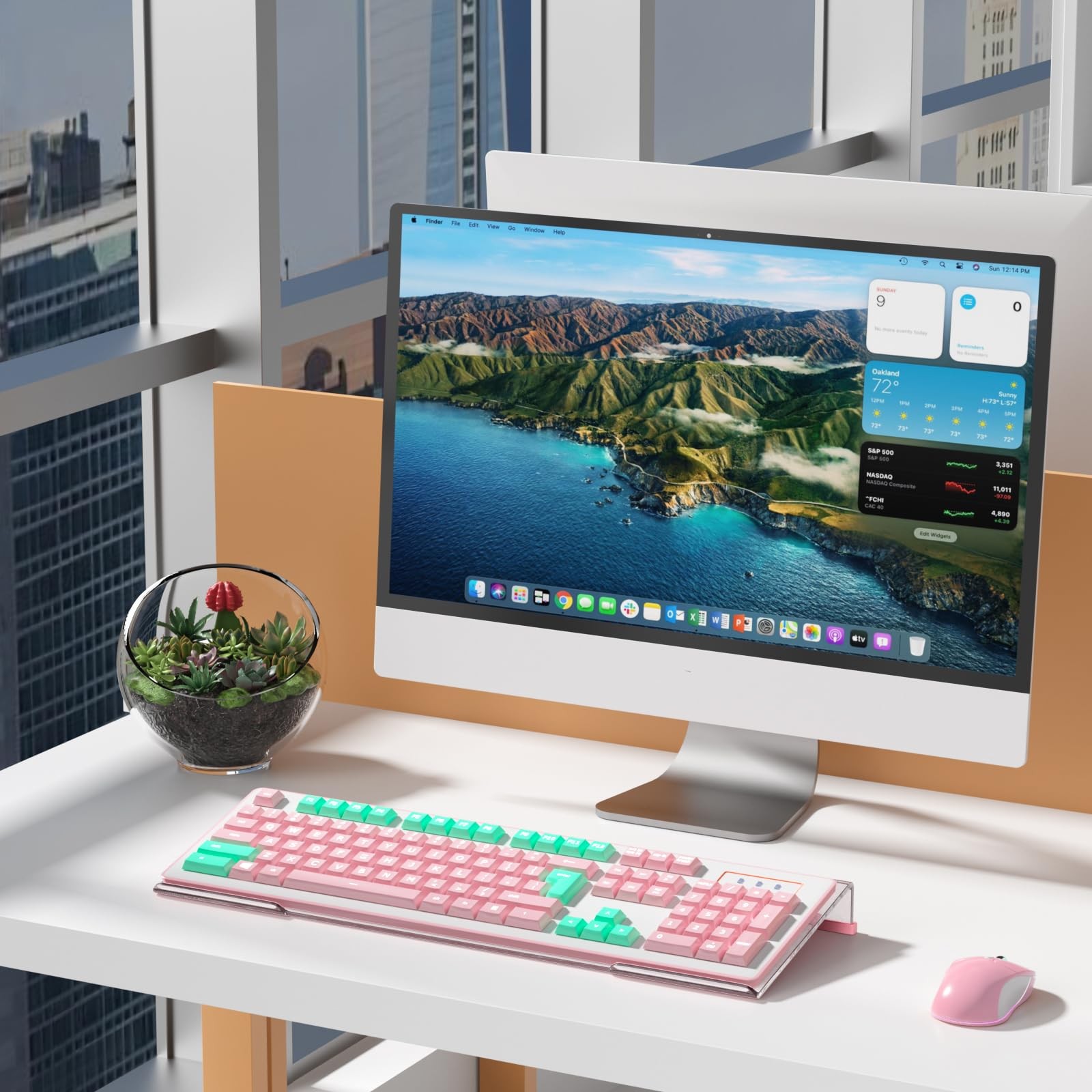17" Wide Crystal Clear Ergonomic Acrylic Tilted Computer Keyboard Stand