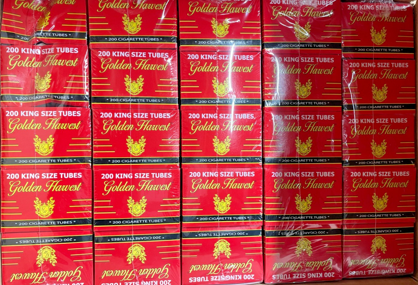 Golden Harvest RED King Size Cigarette Tubes 200 Count Per Box (50-Boxes)