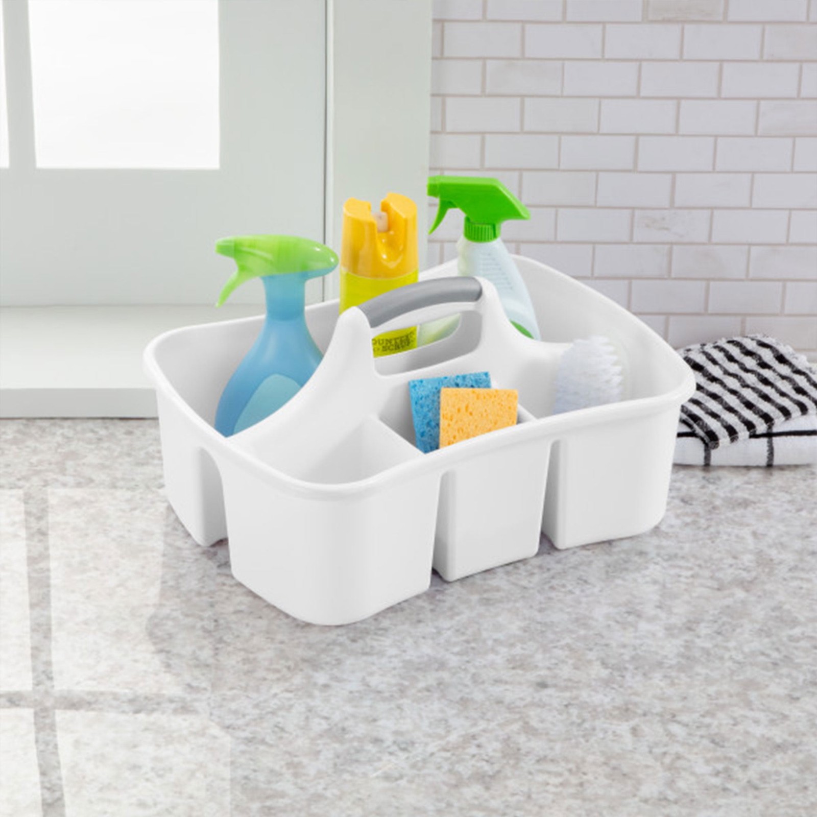 Divided Ultra™ Caddy, Easy Carry, Handy Plastic Utility Storage, White