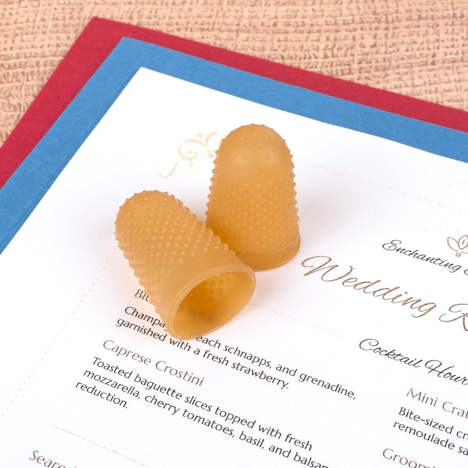 Superior Amber Rubber Finger Tips for Enhanced Grip - 12 Durable Units