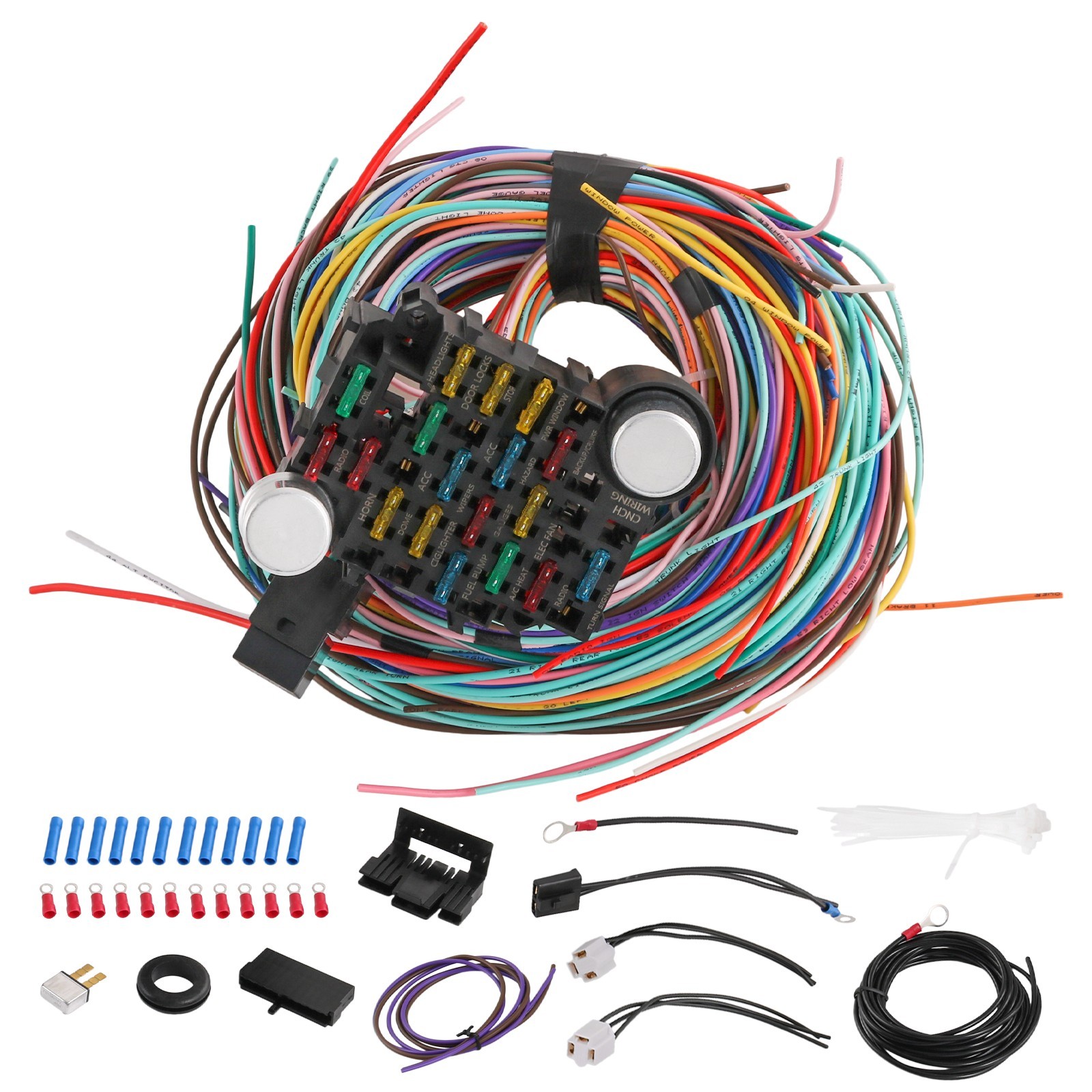 21 Circuit Wiring Harness Fit Chevy Ford Hotrods Universal Extra Long Wire