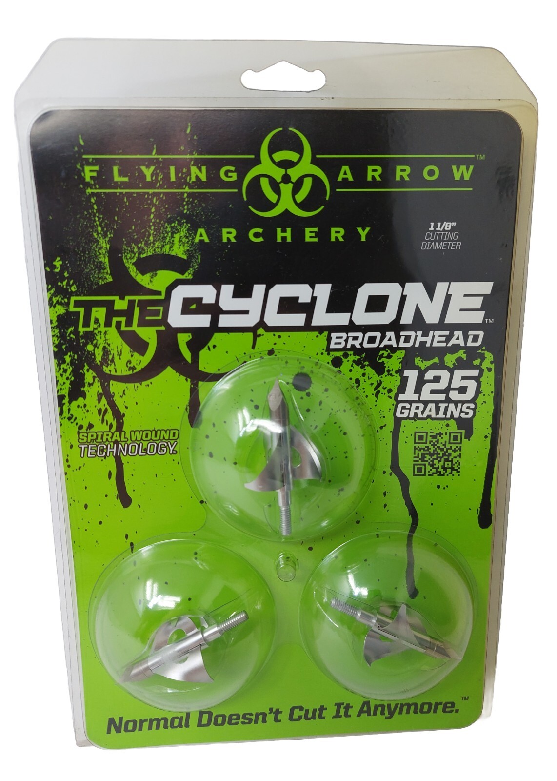 Flying Arrow Archery: The Cyclone Broadheads  125 Grain: 1-1/8" Cut 3 Pack C3125