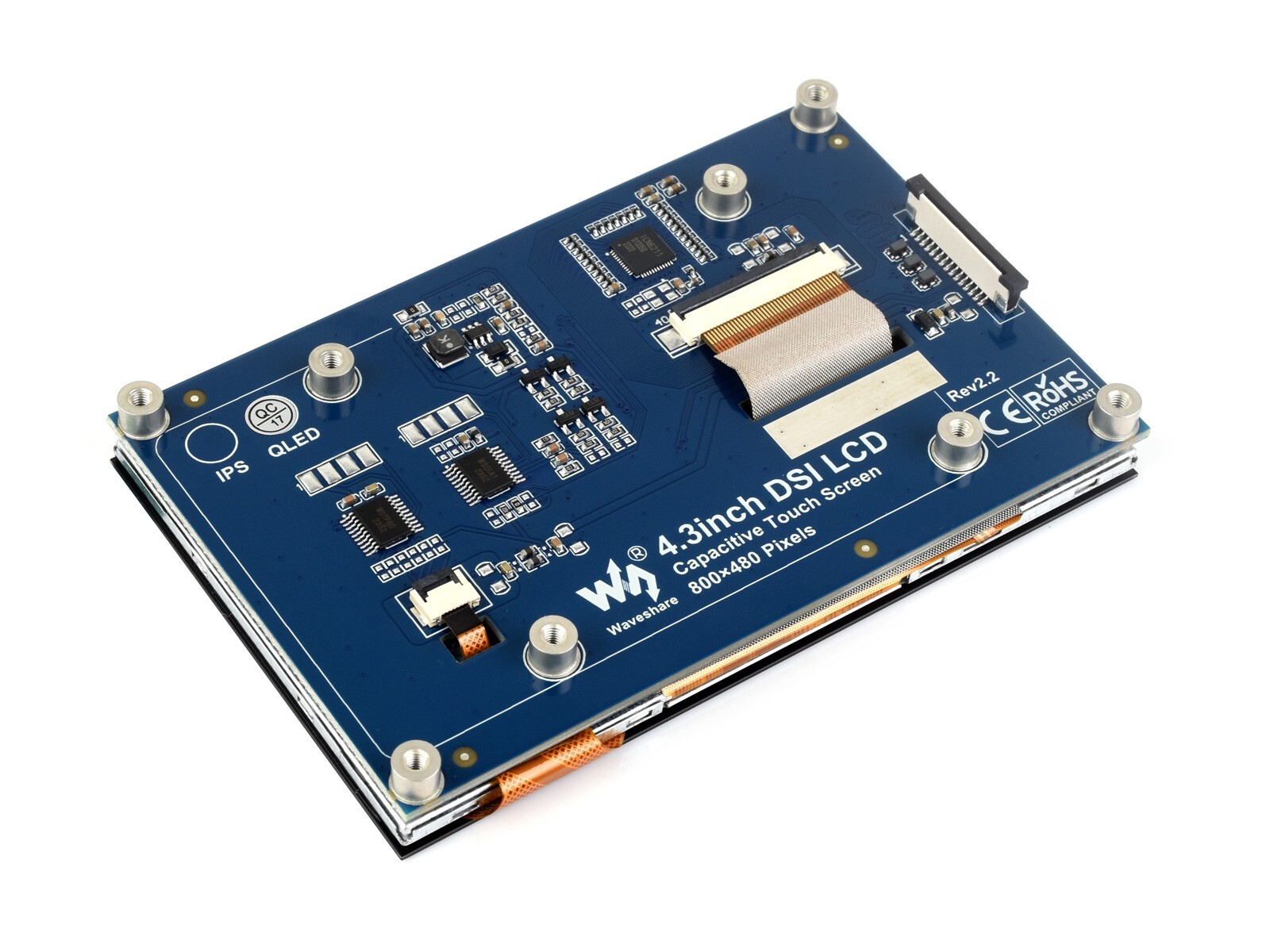Waveshare 4.3inch QLED Raspberry Pi Display DSI 800×480 Integrated Structure