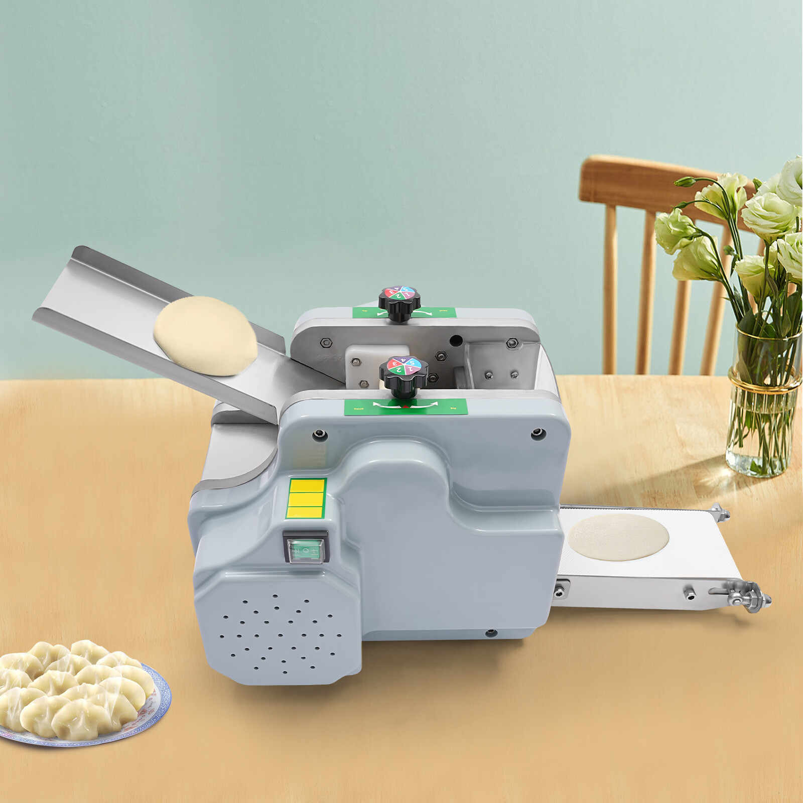 110V Automatic Dumpling Skin Machine Dumpling Wrapper Maker 60 Pieces/Min
