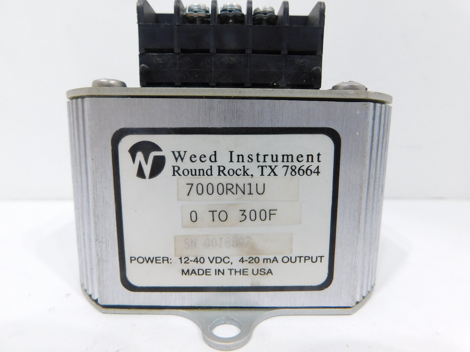 Weed Instrument  12-40 VDC, 4-20 mA Output 7000RN1U 0-300 Degrees F