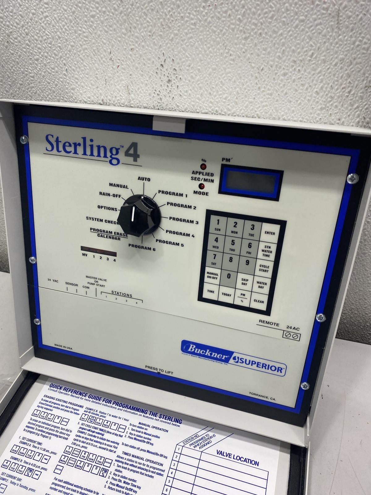 Superior Controls Sterling Irrigation and Sprinkling System Controller Model 4