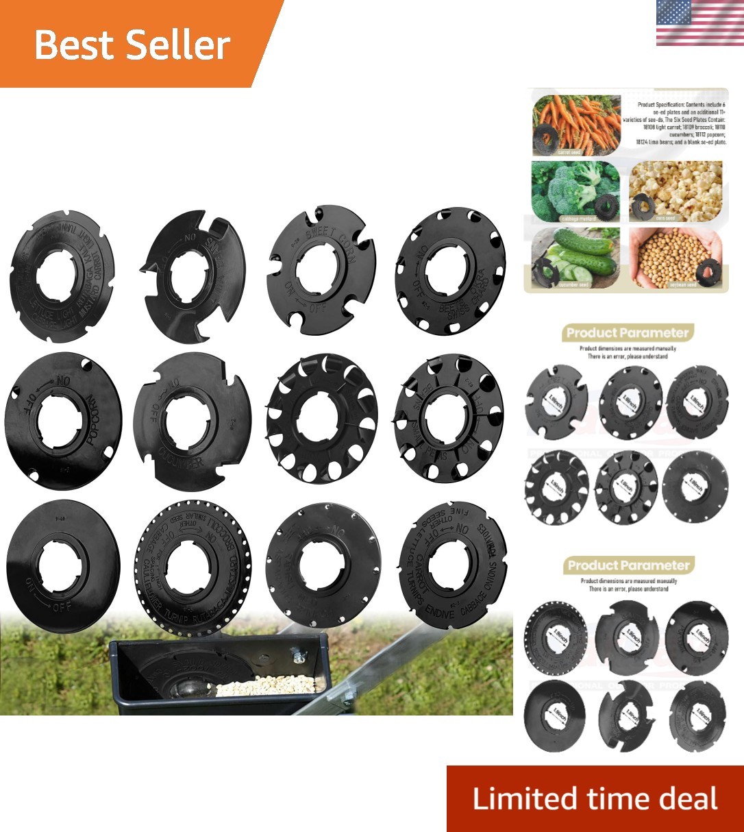 12-Piece Seeding Plate Set for Earthway Garden Seeder