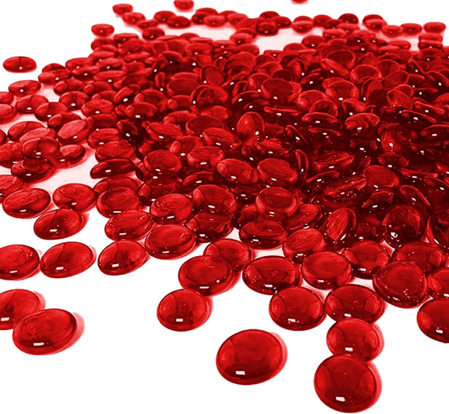 ARSUK 1LB Red Glass Pebbles for Vase Fillers, Aquarium Gravel, 1LB,