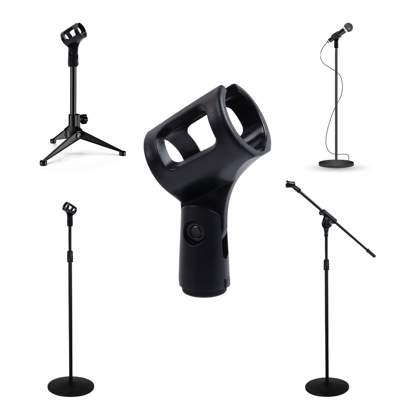 4Pcs Microphone Clip Rubber Flexible Mic Holder Handheld Wireless Mic