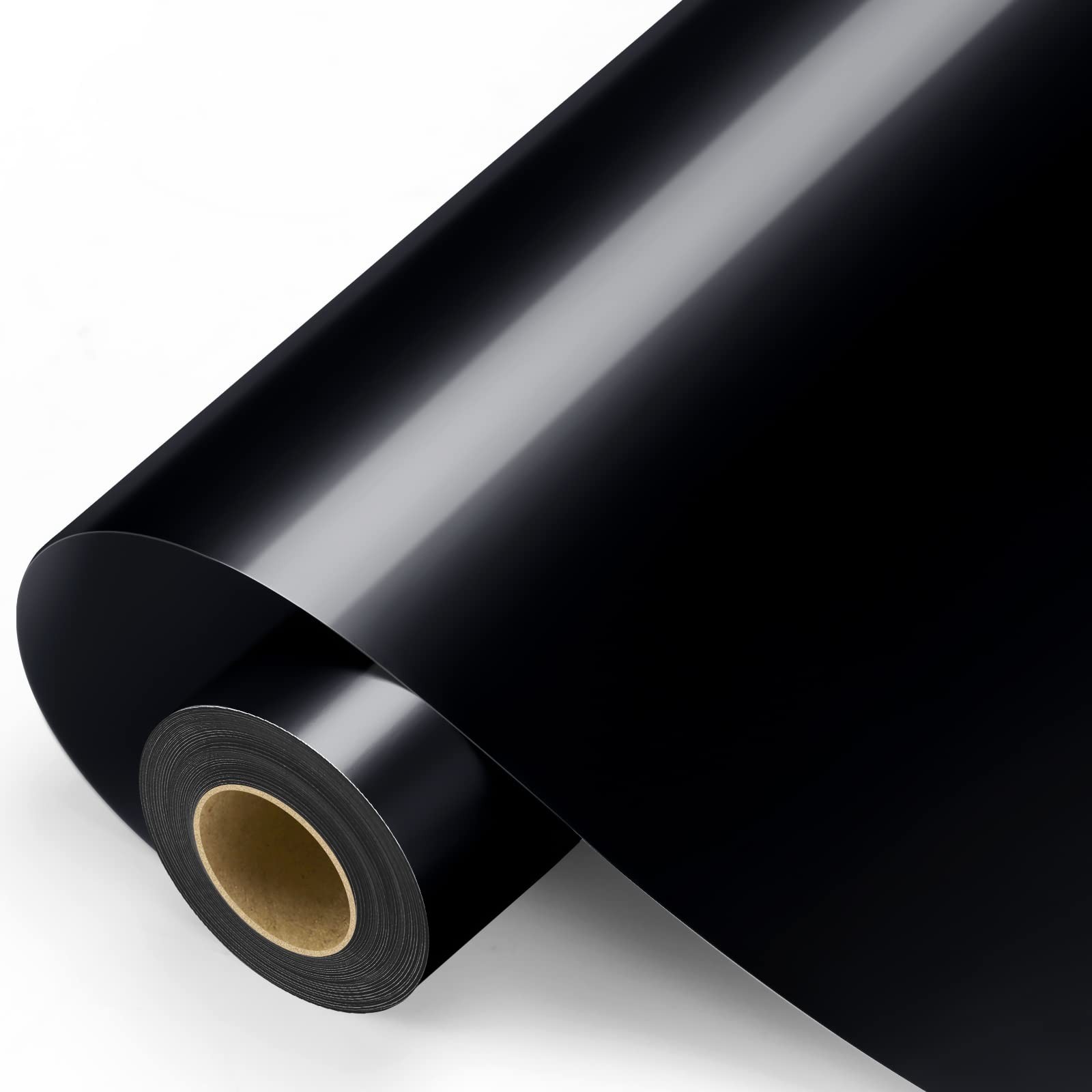 Sooez Black Permanent Vinyl - Glossy Black Adhesive Vinyl Roll for All Cutting M