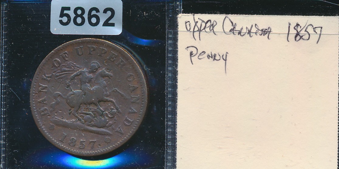 UPPER - CANADA - 1 PENNY -1857 - #5862