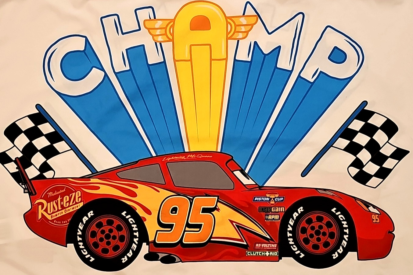 Disney / Pixar Cars Lightning McQueen Standard Pillow Case Sunny Side Up