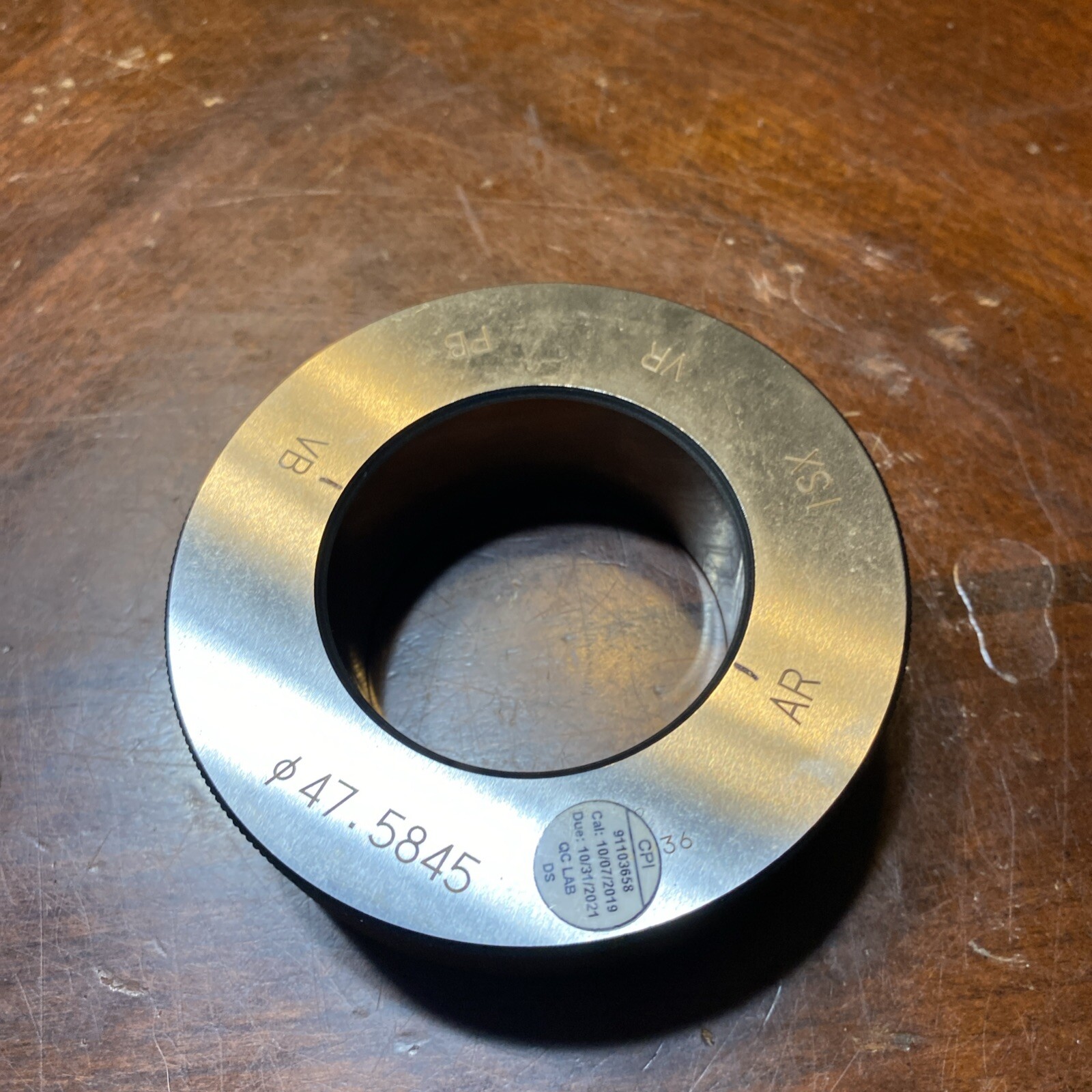 Smooth Plain Bore Ring Gage 47.5845mm VB PB VR ISX (D16)