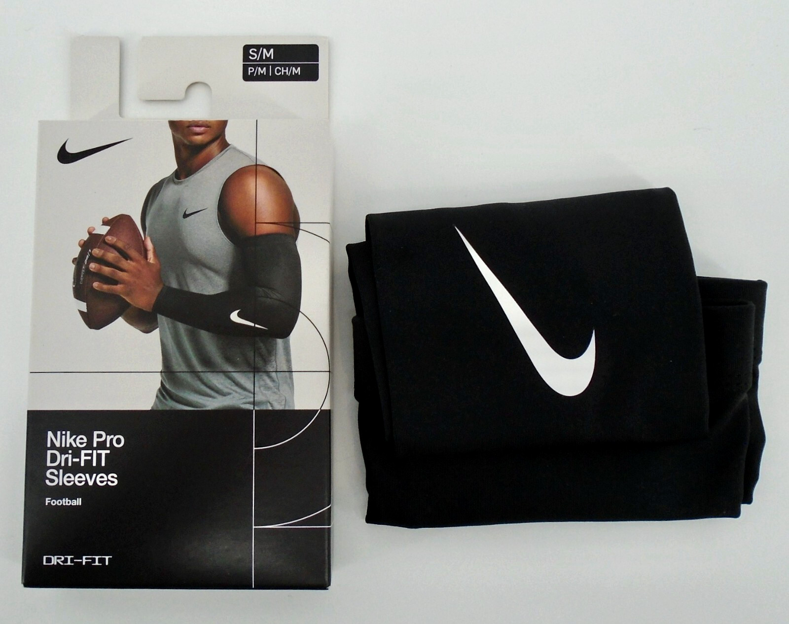 Nike Pro Dri-Fit Arm Sleeves Compression Football Men's S/M Black/White