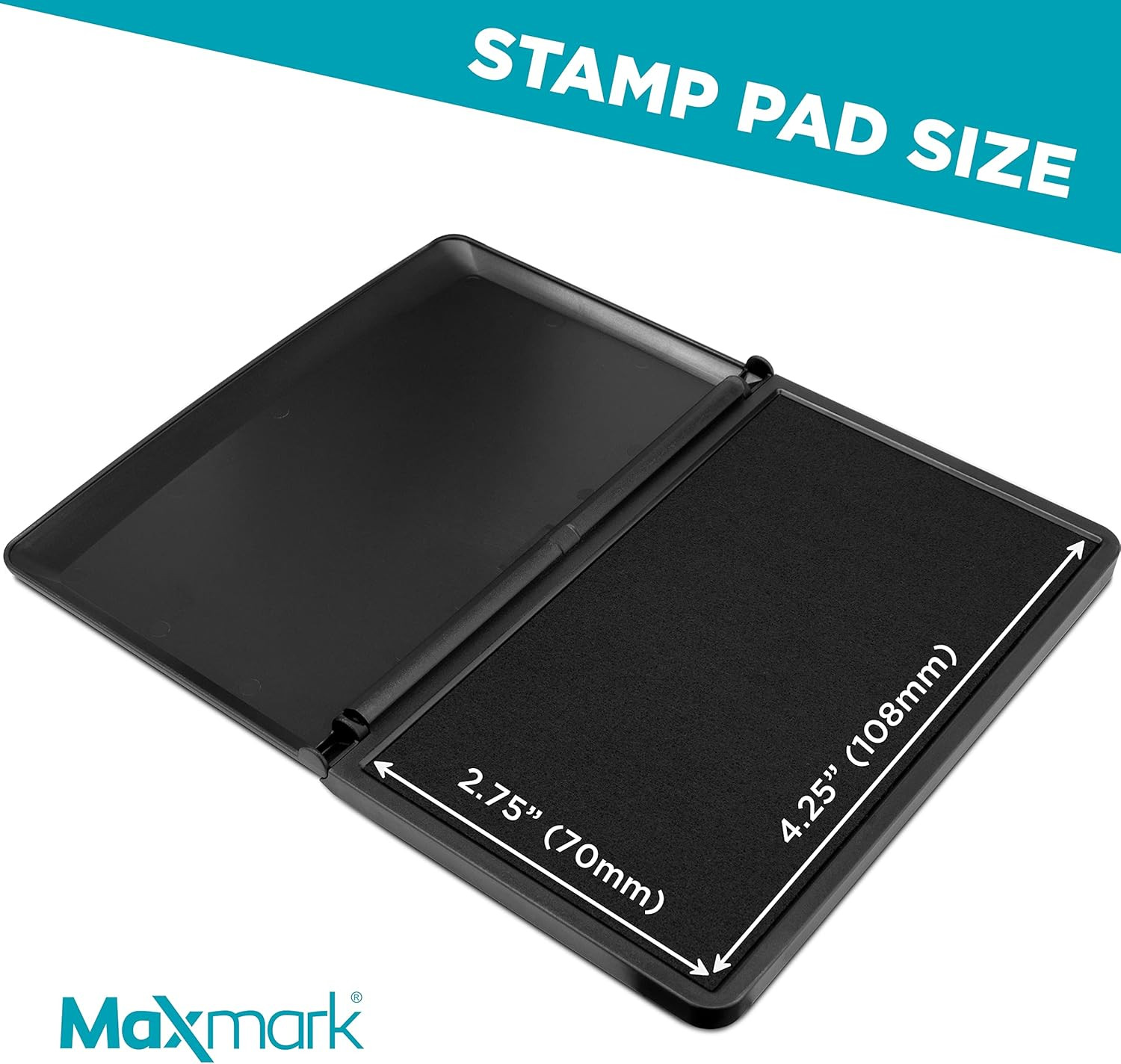 Large Black Stamp Pad - 2-3/4" by 4-1/4" - Premium Quality Felt Pad