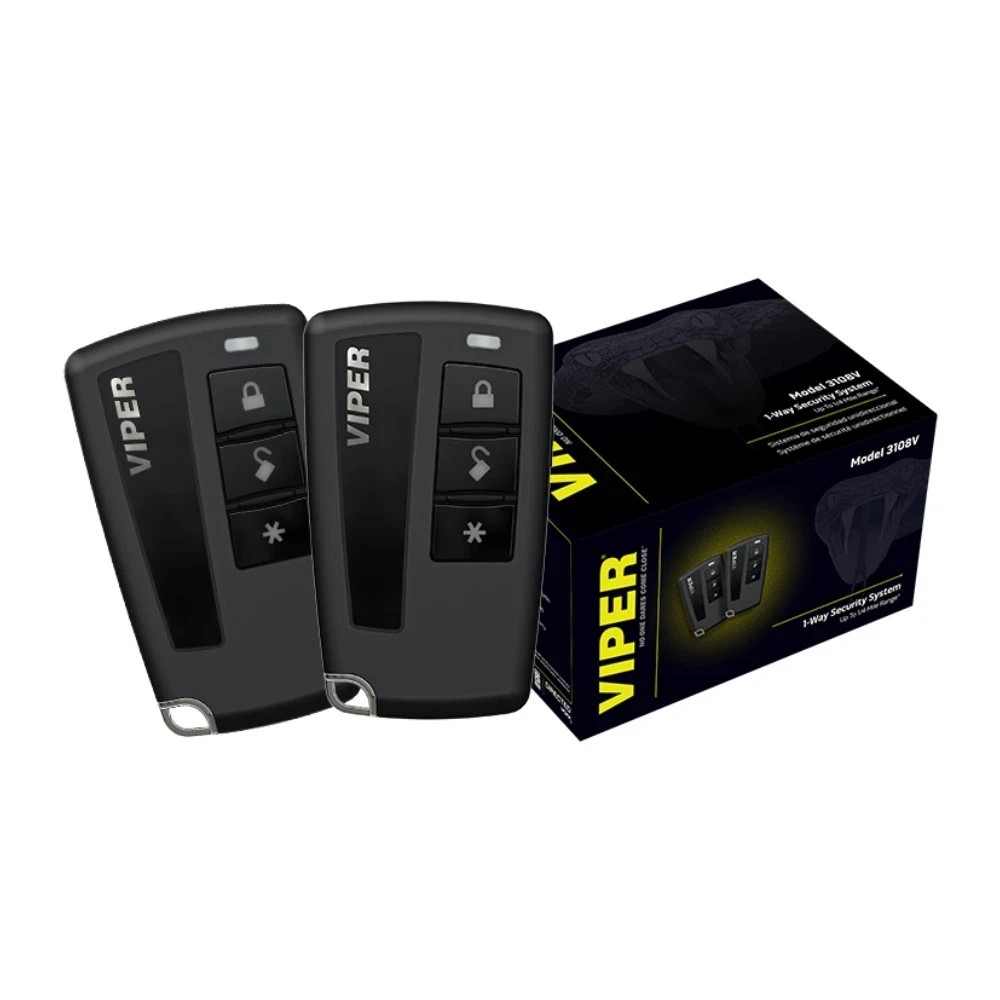 Viper 3108V 1-Way Car Security System – LCD, 4-Button Key Fob, 1/4 Mile Range