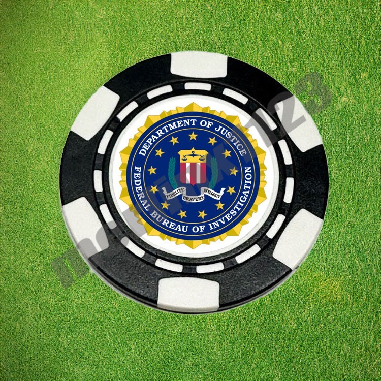 FBI Federal Bureau of Investigation Poker Chip Golf Ball Marker Card Guard