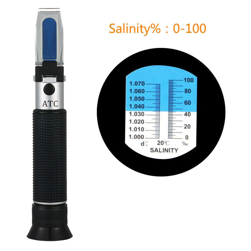 10°C~30°C 0-100‰ Salinity Refractometer Aquarium Sea Salt Water Tester w/ ATC f