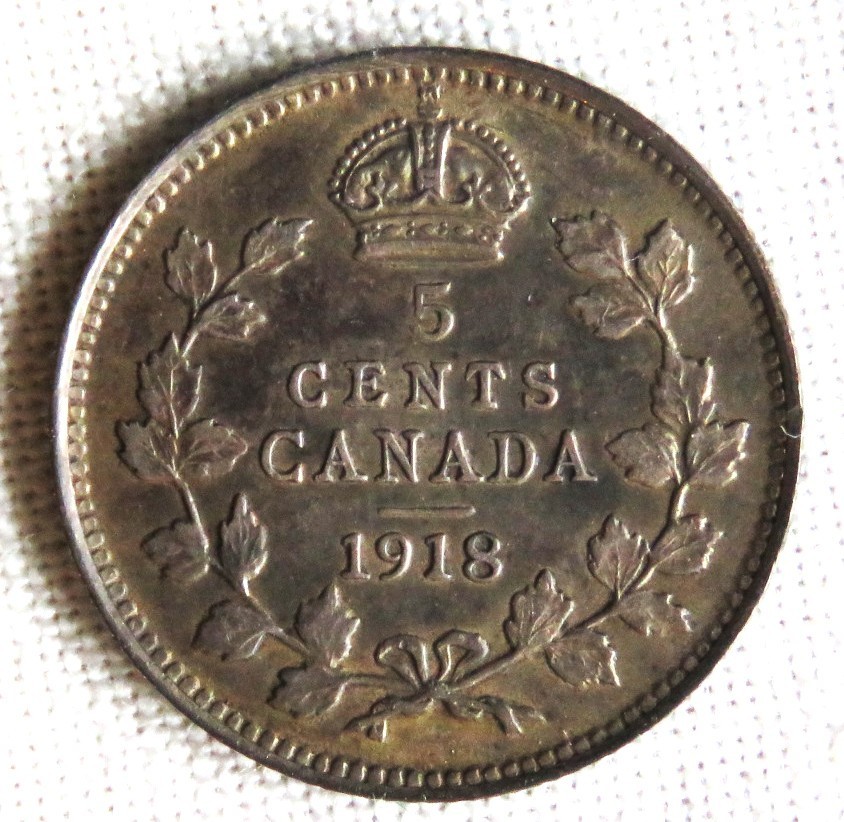 1918   5 Cents - George V  - Silver    (231 M)