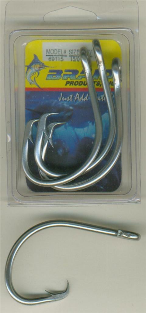 BRAID 69115 15/0 CIRCLE TUNA HOOKS  MARLIN SHARK GROUPER