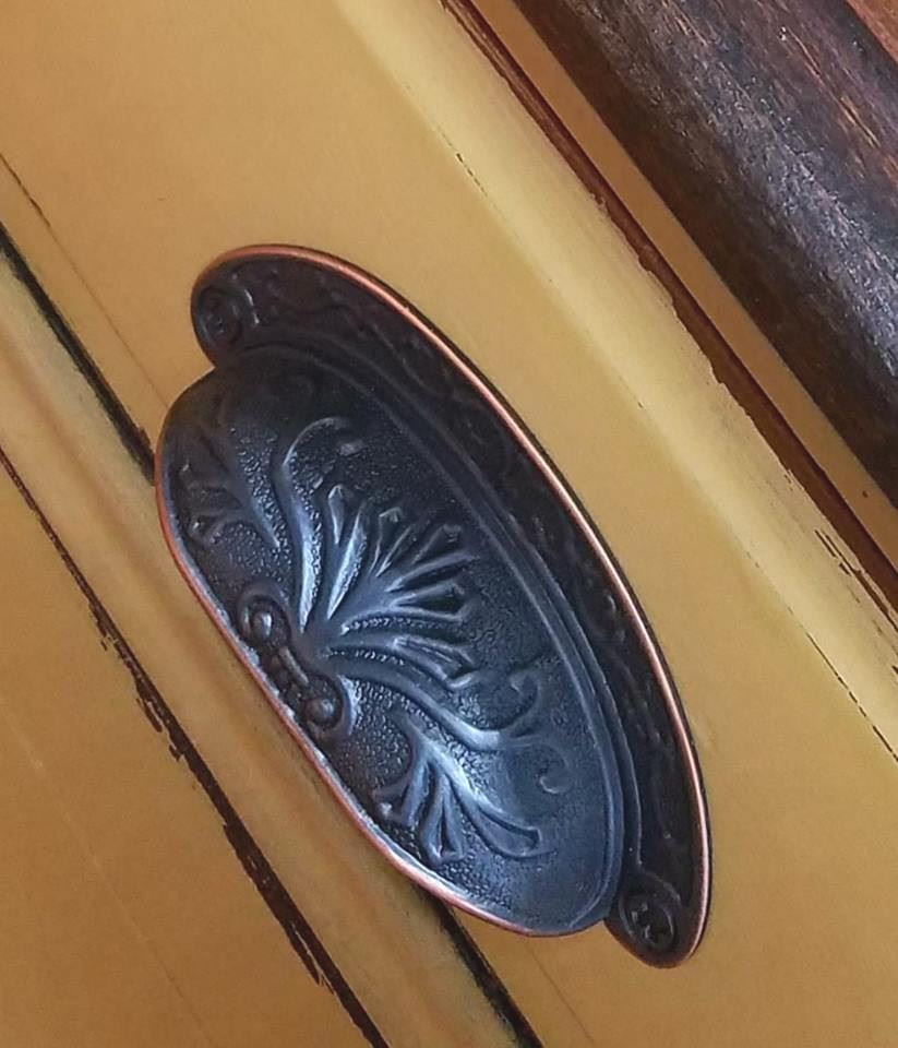 2-1/2" Baroque Scroll Work Cup Pull Venetian Bronze