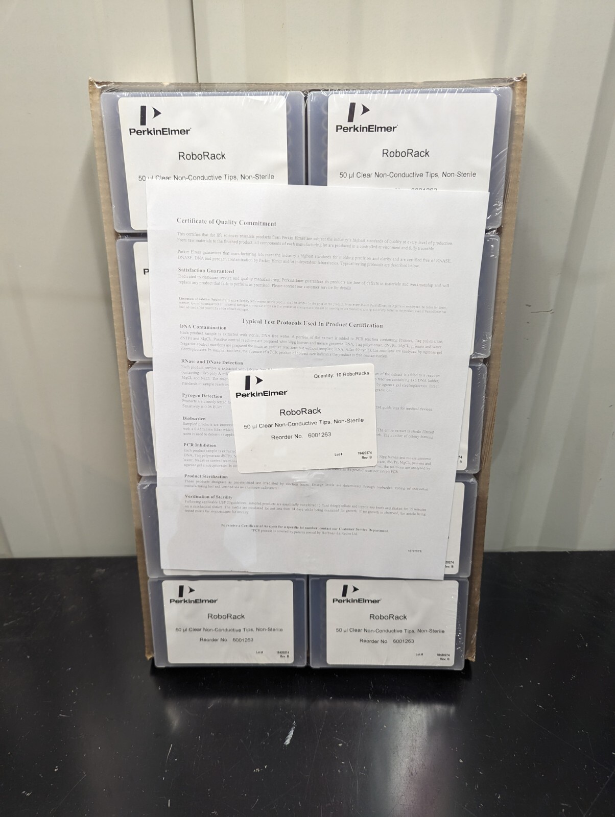 PerkinElmer RoboRack 50ul Clear Non-Conductive Tips Non-Sterile 6001263 10 Racks
