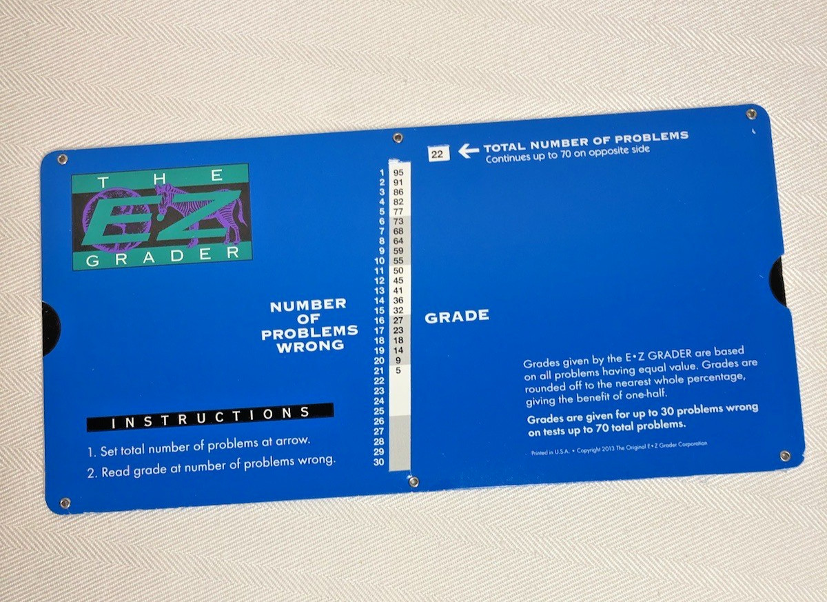 Large Print E-Z Grader Royal Blue, 7200, E-Z Grader  Grading Slidechart Teachers
