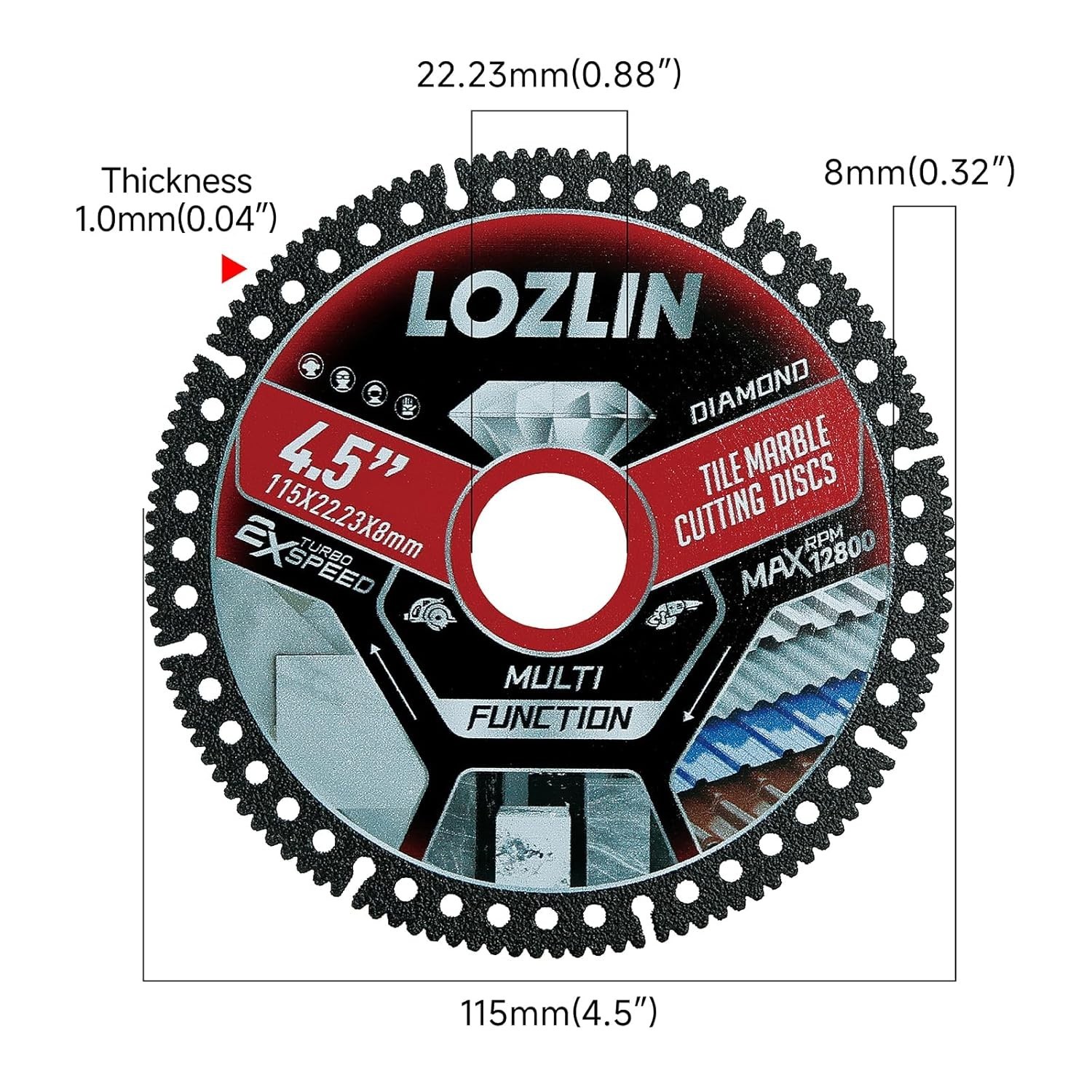 DIAMOND Blade 4.5" Ultra-Thin Tile Cutter 3PCS for Marble Ceramic