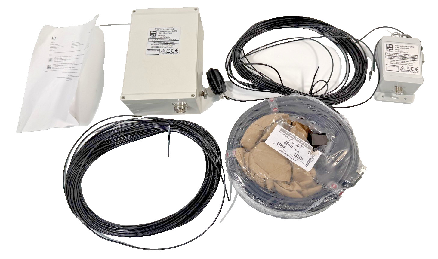 RF GURU ICAS QUAD CORE BALUN OR CHOKE w/ 3.6kW End-fed Off-Center EFOC29 80-10M