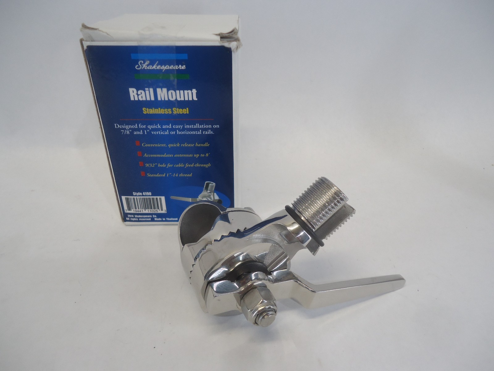 Shakespeare 4190 Rail Mount For 7/8in or 1in Rail Stainless Steel