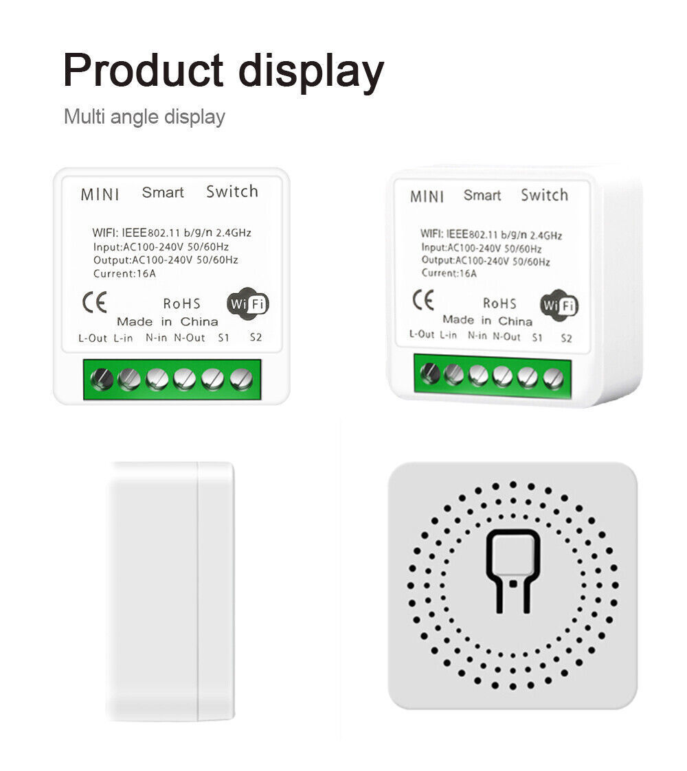 Tuya Zigbee WiFi Mini Smart Switch Module 16A DIY Wireless Relay Timer For Alexa