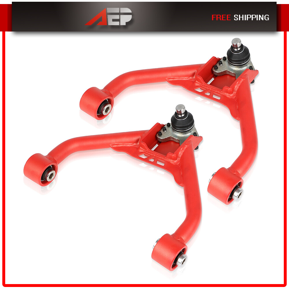 Front Upper Camber Arms For 08-13 G37 Coupe 09-13 G37 Convertible Red Heavy Duty