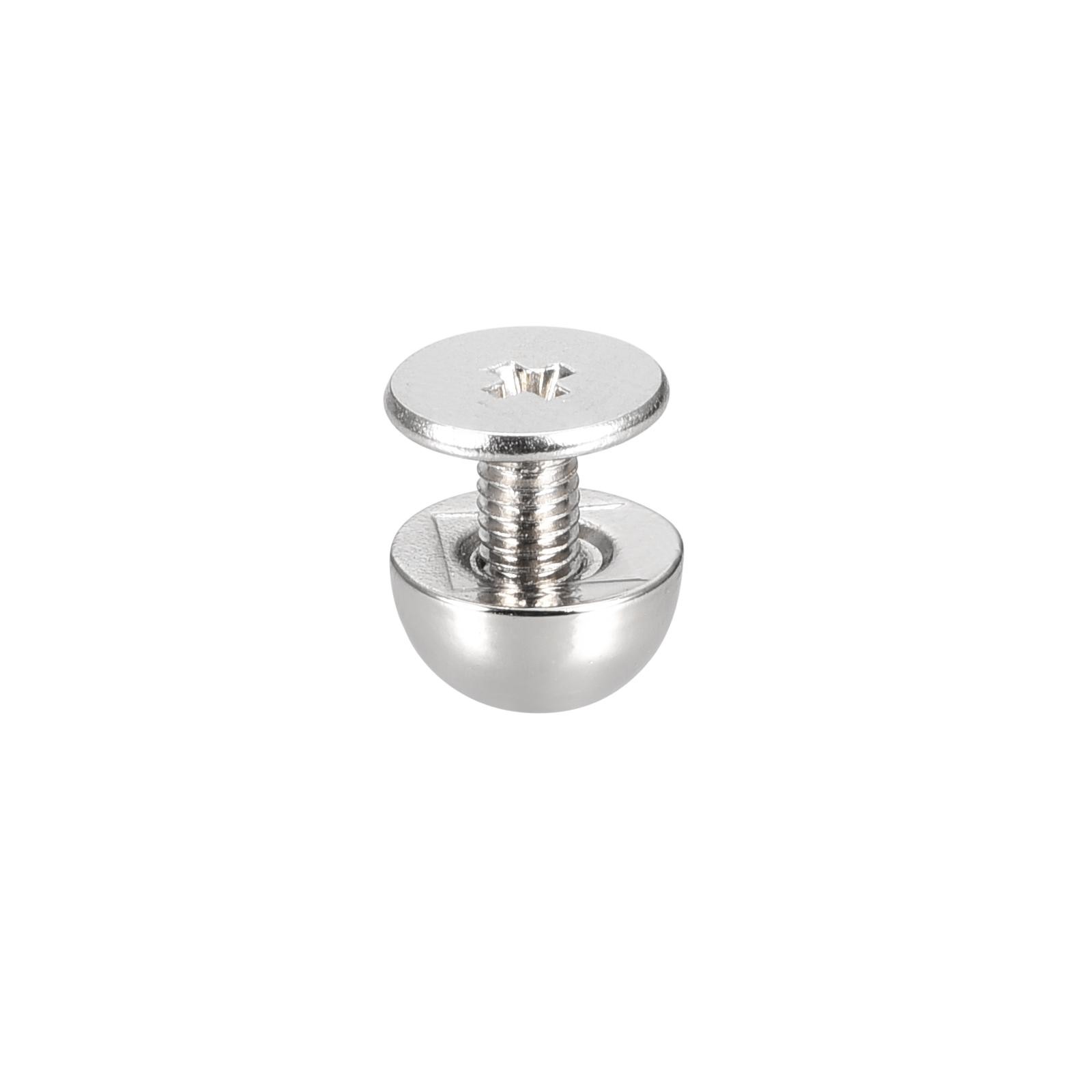 20 Sets 8x5mm Screw Back Rivets Solid Round Head Leather Studs Silver