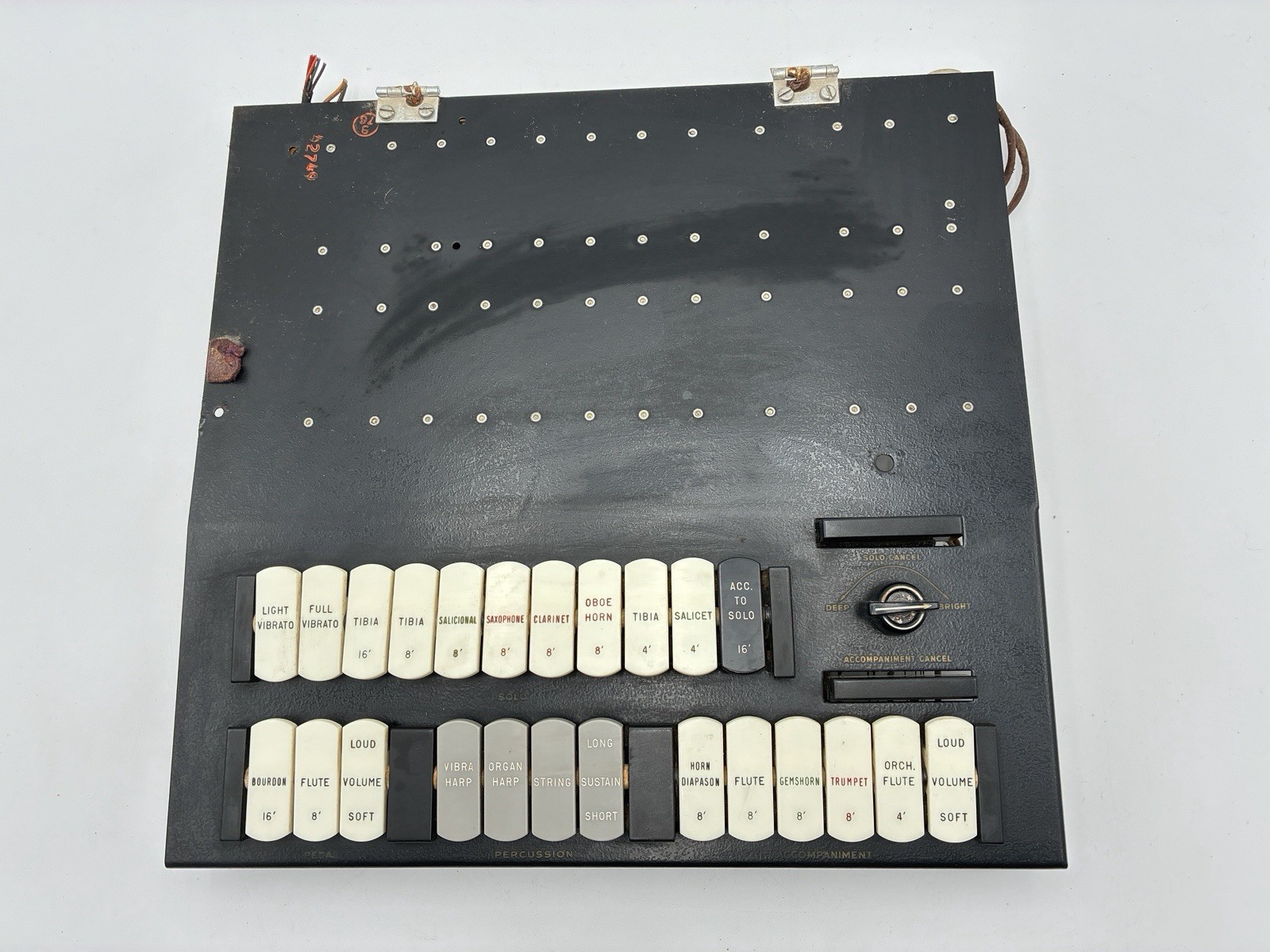 Vtg Baldwin Model 5 5A Organ Stop Tab Control Panel Assembly Levers Parts
