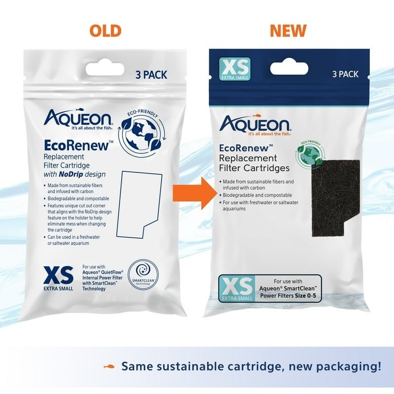 Aqueon EcoRenew Replacement Filter Cartridges Extra Small Extra Small, 3-Pack